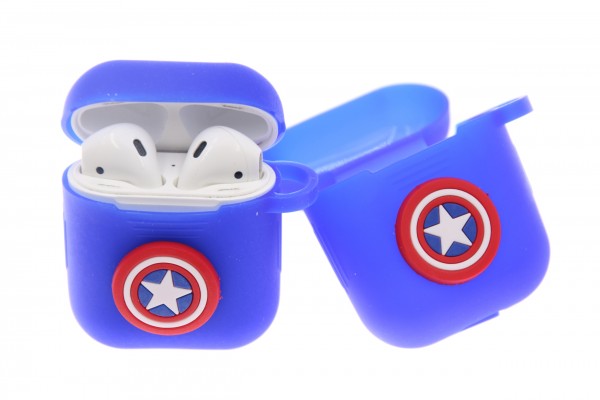 Airpod Case Captain America blau, Silikon