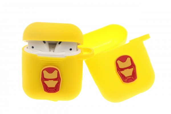 Airpod Case Iron Man gelb, Silikon